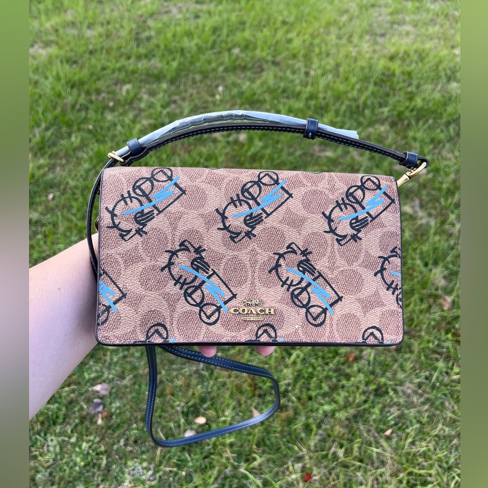 NWOT Coach xGuang Yu Hayden Foldover Crossbody w/Abstract Horse & Carriage Print